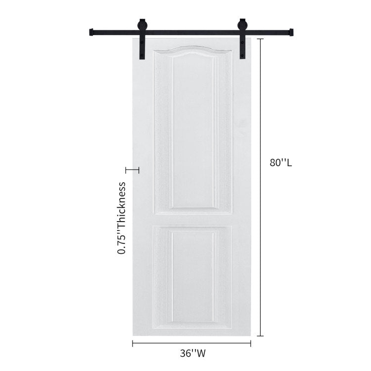 Cnc Crafted Modern Door 3 4" Thick 36 In. X 80 In. Mdf White Barn Sliding Door With Hardware Kit