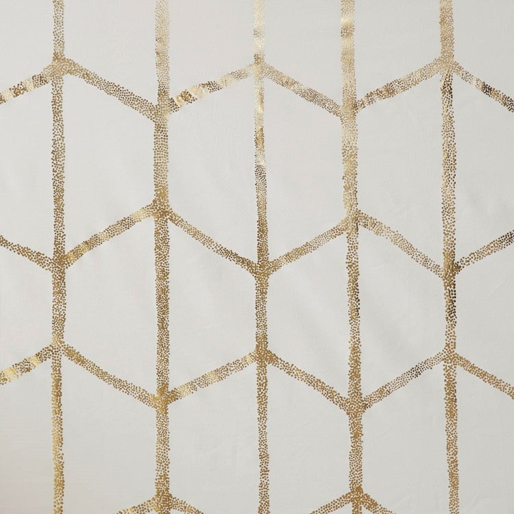 Total Blackout Metallic Print Grommet Top Curtain Panel Only 1 Pc Panel
