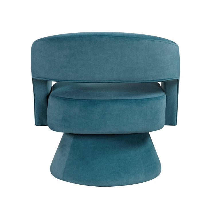 Modern Luxury Swivel Accent Chair 1Pc Dark Teal Velvet Upholstery Solid Wood Stylish Home Furniture