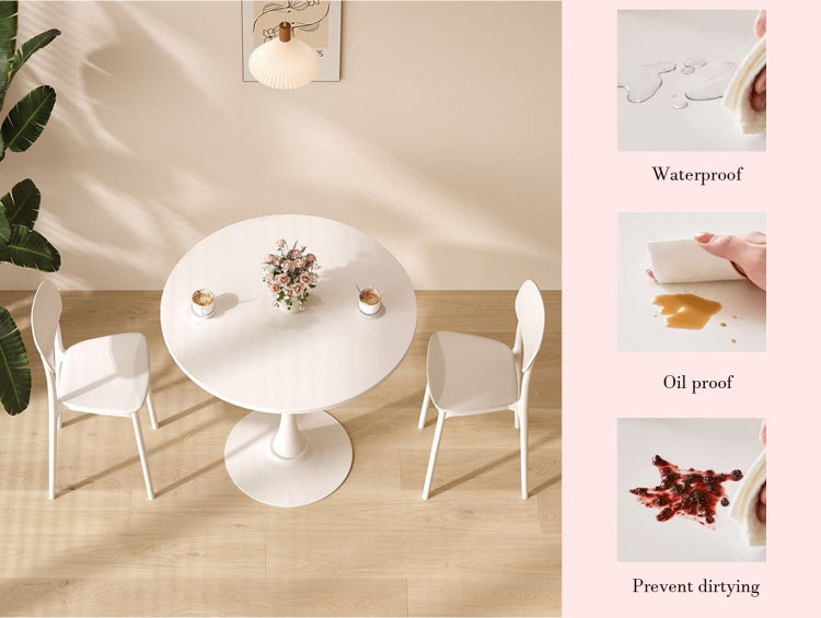 Modern Round Dining Table, 31.5'' Kitchen Dining Room Furniture, Coffee Table, Leisure Table, Living Room Table, Oval Dining Table, Whtie
