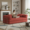 78.8Inch Modular Sectional Sofa, Convertible Pudding Block Sofa, Floor Standing Sofa Bed Arm Comfort Sofa Bed, Compression Sofa For Living Room And Bedroom Orange