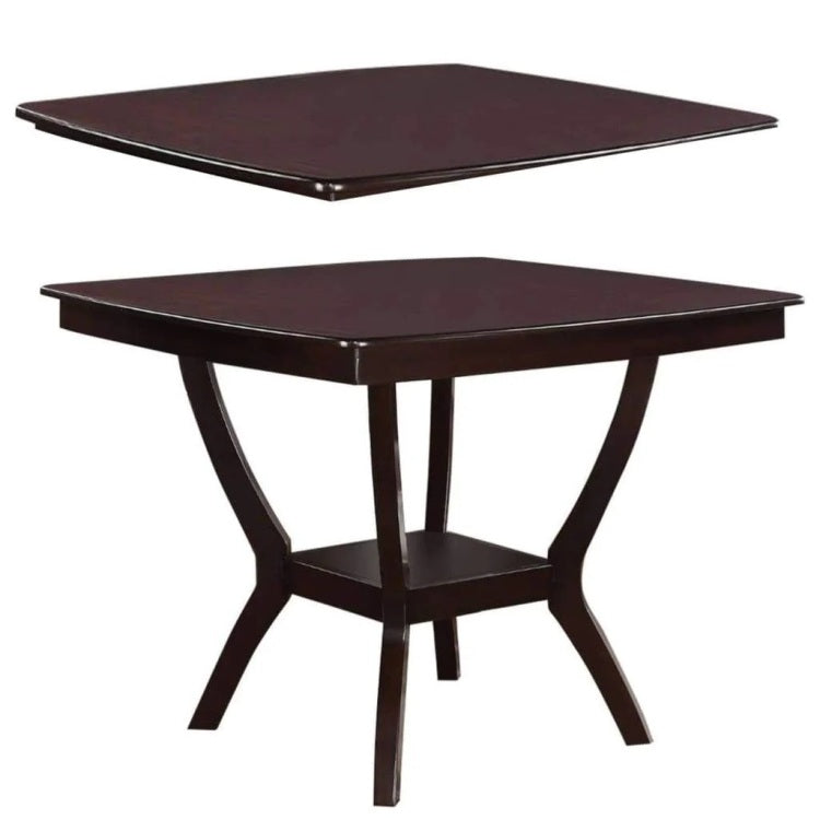 Dining Table Counter Height Dining Table 1Pc Table W Shelve Solidwood Espresso Finish Dining Room Furniture