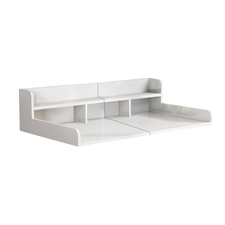 Washer Dryer Countertop With Non Slip Pads Laundry Wood Shelf Topper With Edge, 54" Width X 27.5" Depth Double Layer Organizer For Washer And Dryer Laundry Hamper Counter Storage Organization White