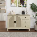 Rattan 2 Door 3 Drawer Cabinet, Suitable For Bedroom, Living Room, Study