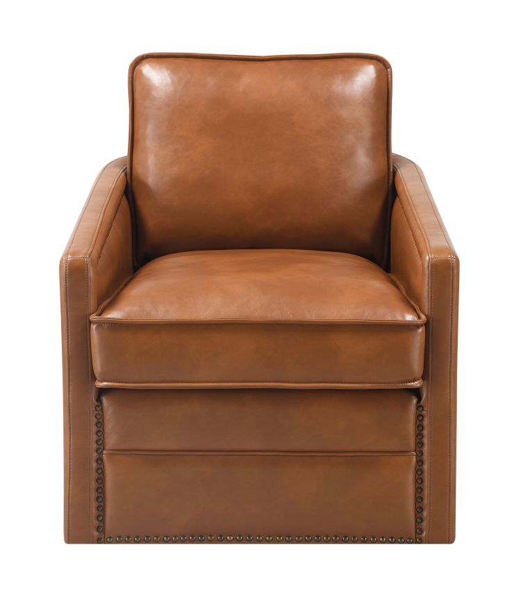 Rocha Brown Leather Aire Swivel Chair W Glider