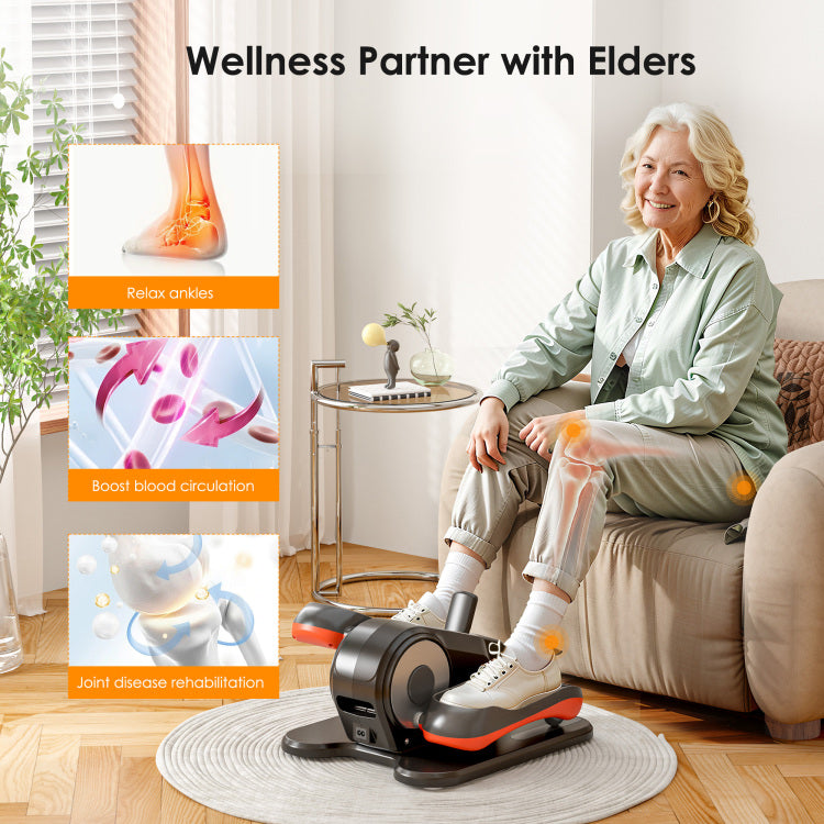 Under Desk Elliptical Machine 12 Speeds, Remote Control, Bidirectional Pedals , Silent Seated Exerciser For Seniors & Rehabilitation