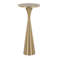 22" Contemporary Metal Side Table In Modern Brass