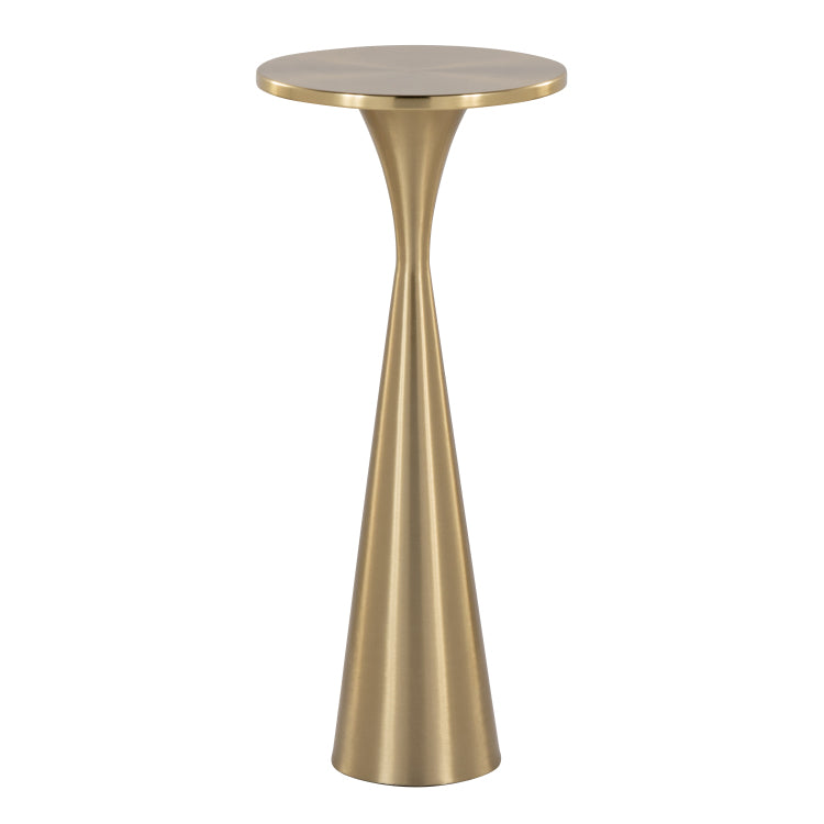 22" Contemporary Metal Side Table In Modern Brass