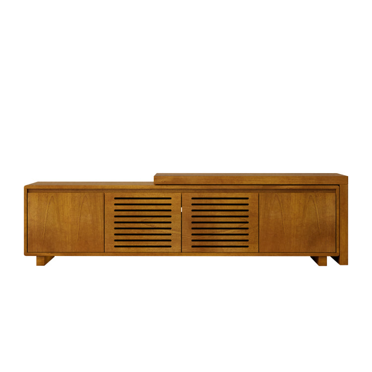 63" Mid Century Modern Extendable Tv Stand For Tvs Up To 75", Media Console Tv Cabinet For Living Room, Farmhouse Entertainment Cabinet With Storage & Adjustable Panel