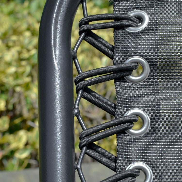 Outsunny 2 Seat Patio Swing Chair, Outdoor Canopy Swing Glider With Pivot Storage Table, Cup Holder, Adjustable Shade, Bungie Seat Suspension And Weather Resistant Steel Frame, Black