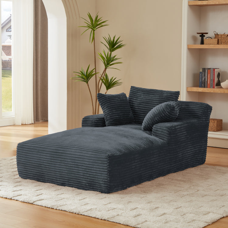Oversized Chaise Lounge Chair Indoor, Corduroy Upholstered Modern Sofa Couch,No Assembly Required,Comfy Sleeper Sofa For Living Room,Office