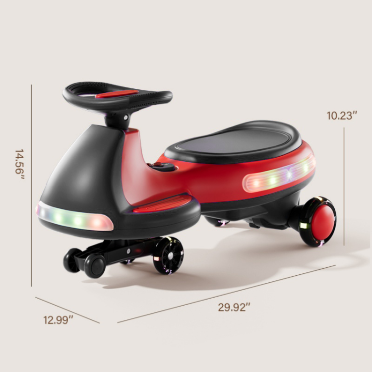 Kids Electric Ride On Car 12V Electric Wiggle Car , Led Lights , Music,Anti Rollover For Boys And Girls Ages 3 Indoor Outdoor
