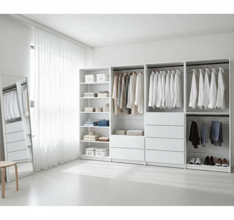 Prosper White Freestanding Walk In Wood Closet System