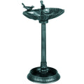 Outsunny 32" Antique Bird Bath With Pedestal Flower Planter Base, Vintage Style Decorative Birdbath, Bird Feeder Bowl & Planter Decoration Yard Statue, Verdigris
