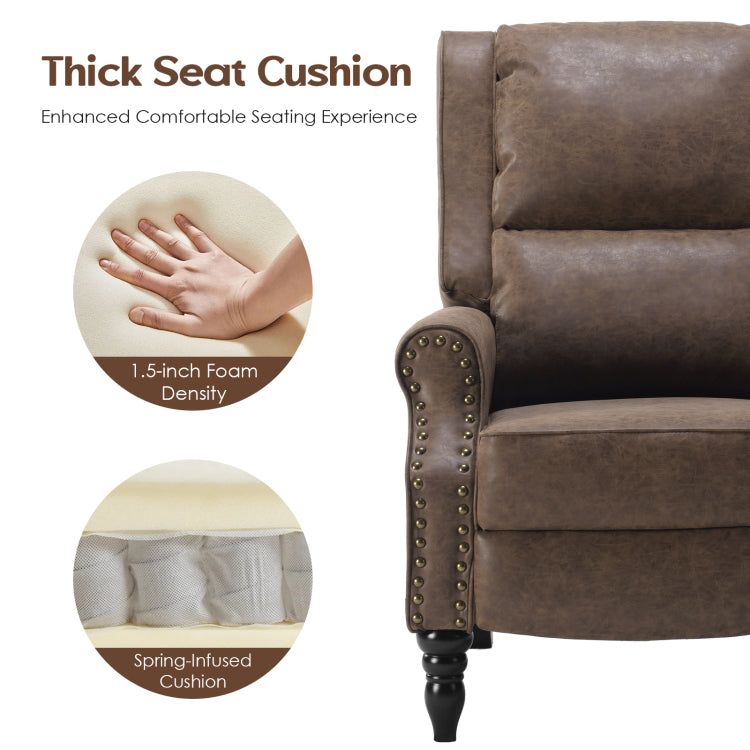 Faux Leather Pushback Recliner Chair For Living Room Bedroom Rv
