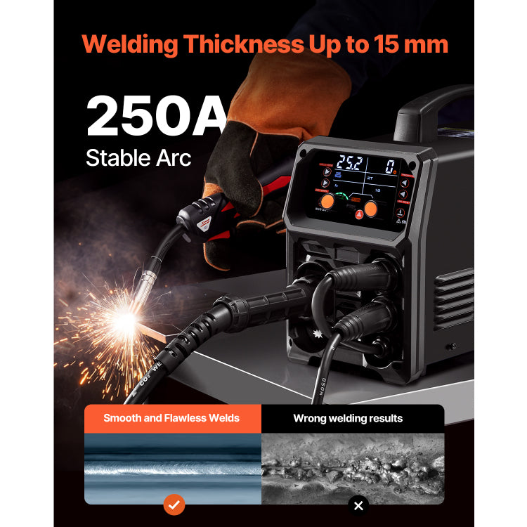 Pro Mig Welder 250A Pluse Mig Welding Machine 5 In 1 Synergic Welder Machine