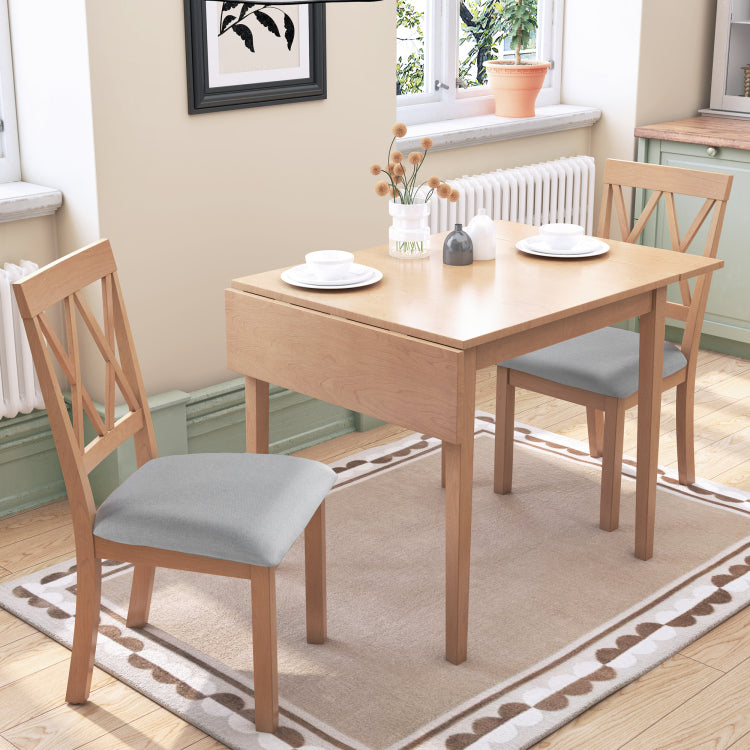 29" 45" Extendable Dining Table For 4, Folding Kitchen Table With Rubberwood Legs, Space Saving Dinner Table For Living Room, Kitchen, Dining Room, Small Space Only Table