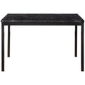 1Pc Dining Table Black Faux Marble Top Casual Dining Room Furniture Metal Frame