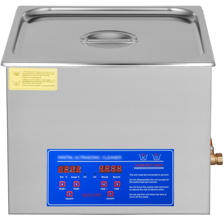 15L Ultrasonic Cleaner With Digital Timer&Heater Professional Ultrasonic Cleaner 40Khz Advanced Ultrasonic Cleaner 110V For Wrench Screwdriver Repairing Tools Industrial Parts Mental Cleaning