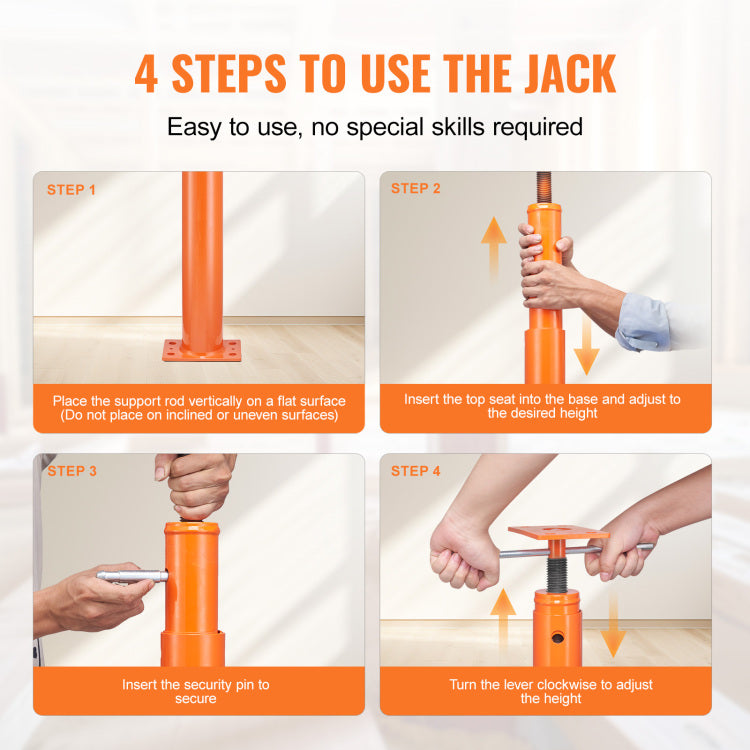 Adjustable Floor Jack Post House Floor Leveling Lift 54" 150" Height Range