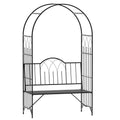 Outsunny Metal Trellis Arbor Arch For Climbing Plants With Garden Bench, Grow Grapes & Vines, Patio Decor & 2 Person Outdoor Interlacing Decorative Seating With Tips, 484 Lbs. Weight Capacity, Black