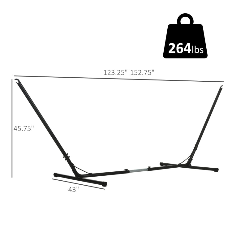 Outsunny Universal Hammock Stand 10 13Ft Adjustable Steel Stand Space Saving And Portable Carrying For Indoor And Outdoor Use, Black