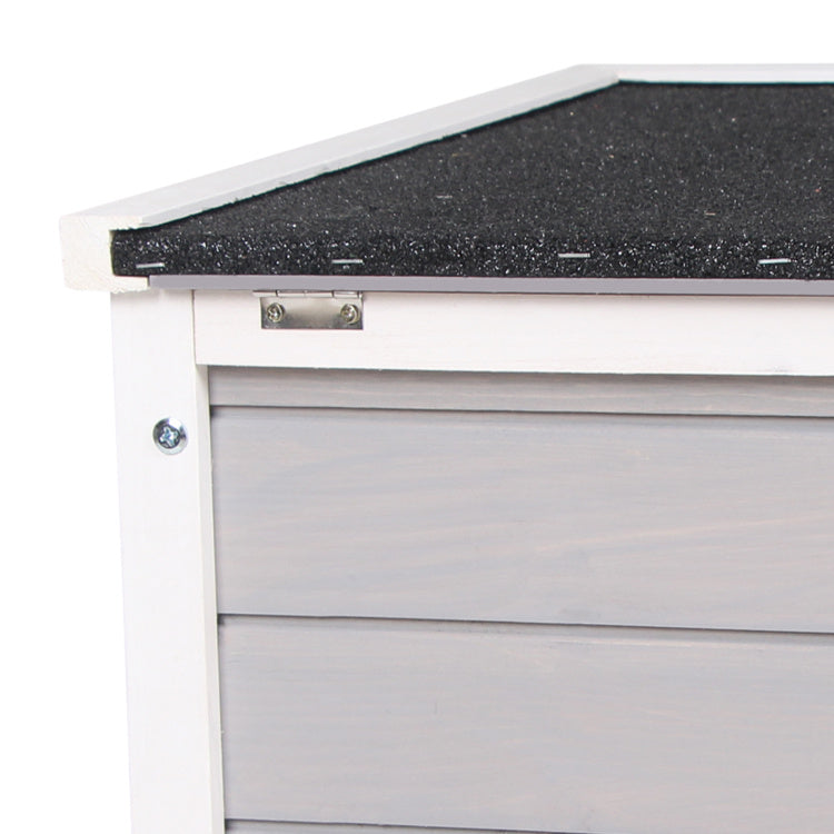 Pawhut Small Wooden Rabbit Hutch, Bunny Guinea Pig Cage, With Openable & Waterproof Roof, Gray