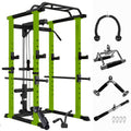 Multi Functional Power Cage, Home Adjustable Pullup Squat Rack 1000Lbs Capacity Comprehensive Fitness Barbell Rack With Gym Accessories