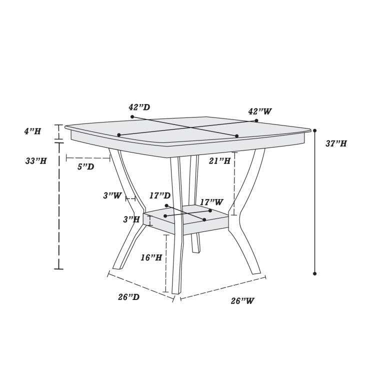 Dining Table Counter Height Dining Table 1Pc Table W Shelve Solidwood Espresso Finish Dining Room Furniture