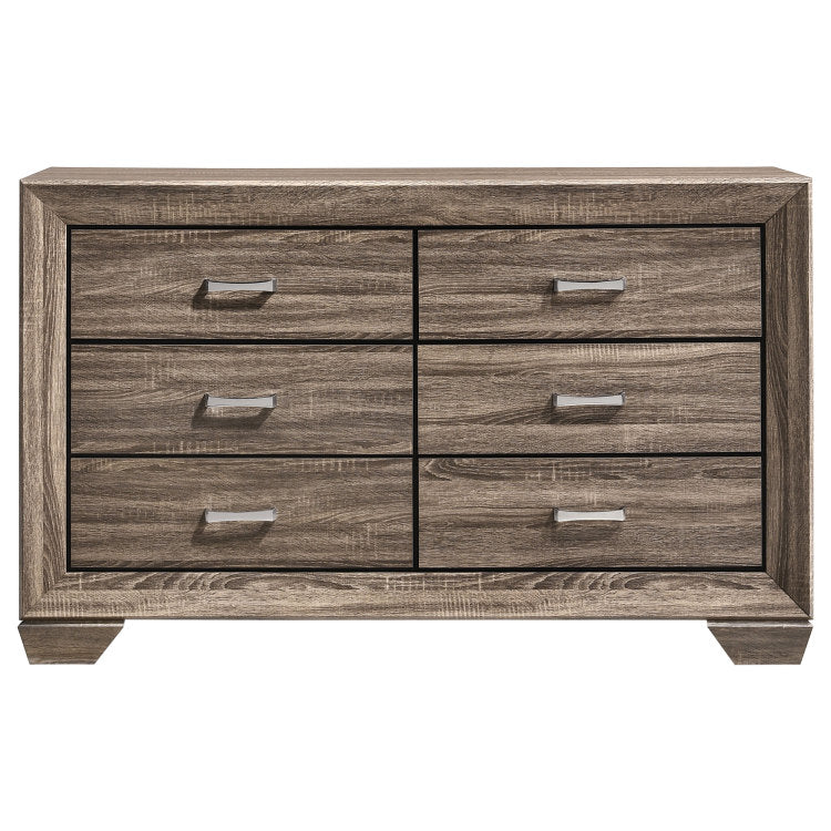 Harrison Washed Taupe 6 Drawer Dresser
