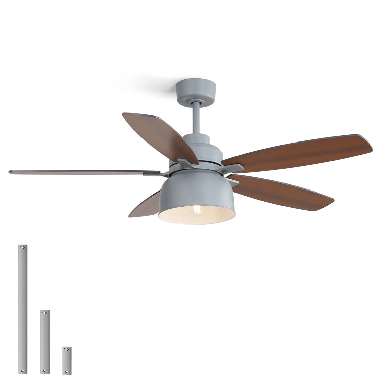52 Inch Premium Cement Gray ,E26 Bulb Included,Remote Control,Dc Motor,5 Plywood Blades