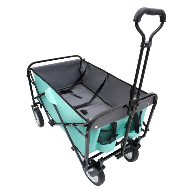 Collapsible Foldable Wagon Cart With Strapping System Beach Wagon Utility Cart Utility Wagon Grocery Cart For For Camping Shopping Sports Gardeing Fishing Supports 360Lbs All Terrain Wheels Green