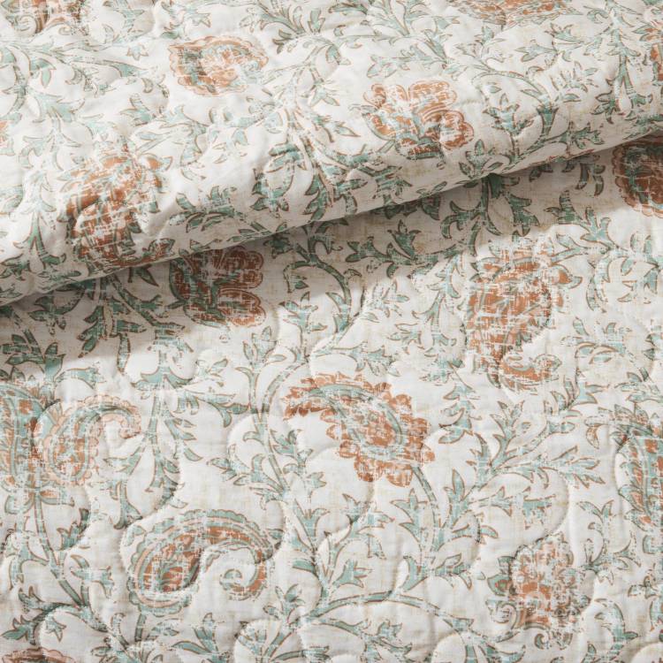 6 Piece Cotton Percale Quilt Set With Throw Pillows Coral Full Queen