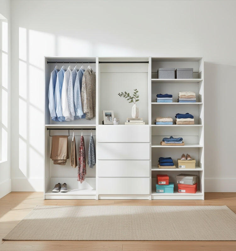 Prosper White Freestanding Walk In Wood Closet System