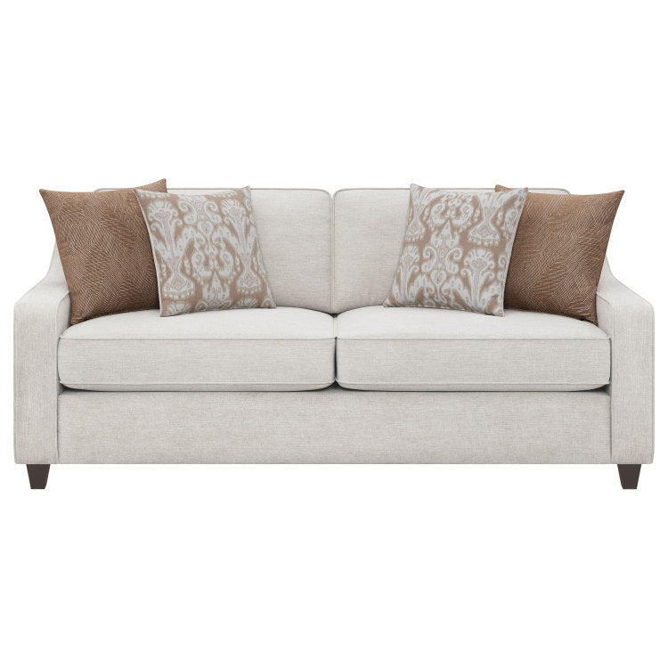 Mahaffey Christine Beige Upholstered Sloped Arm Sofa