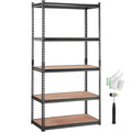 Storage Shelving Unit, 5 Tier Adjustable, 2000 Lbs Capacity, Heavy Duty Garage Shelves Metal Organizer Utility Rack, Black, 36" L X 18" W X 72" H For Kitchen Pantry Basement Bathroom Laundry