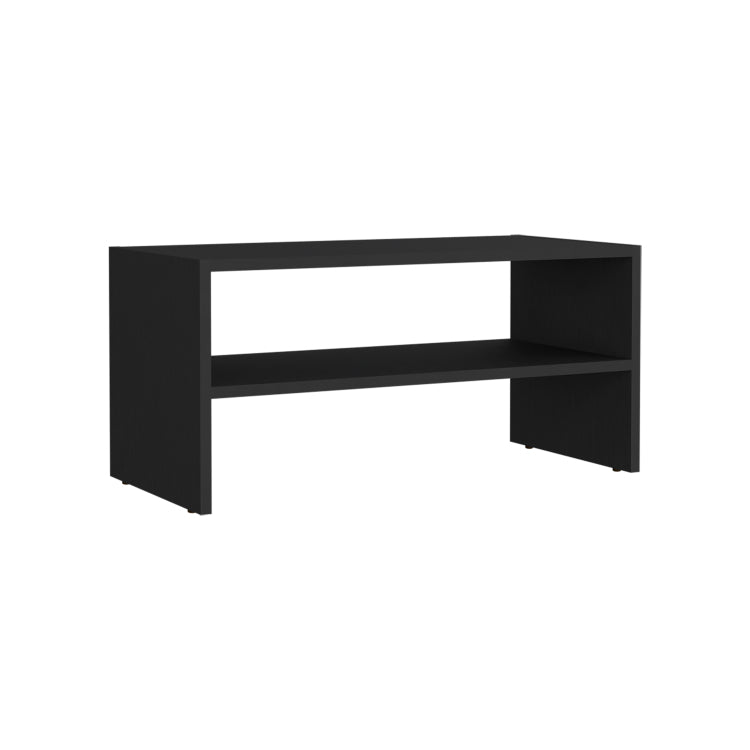 Shoe Rack 13.7" H, With 2 Shelves, Black