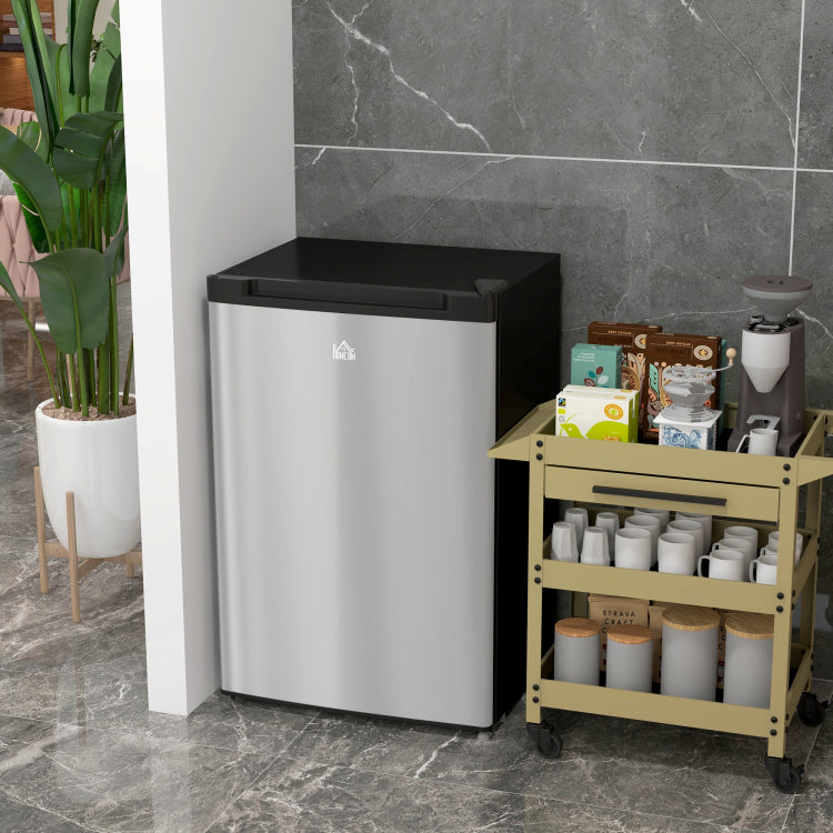 Homcom Upright Freezer, 3.0 Cubic Feet Compact Mini Freezer With Reversible Single Door And Adjustable Thermostat, Small Freezer For Home, Dorm, Apartment, Home Office, Silver