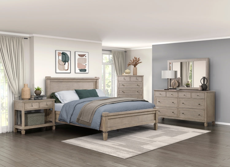 Gray Oak Finish Classic Transitional Bedroom Furniture 1Pc Dresser Of 8 Drawers Wooden Furniture