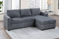 Modern Contemporary Style 2Pc Sectional Sofa Right Arm Chaise Left Arm Sofa Plastic Legs Corduroy Upholstered Dark Gray Finish Primary Living Room