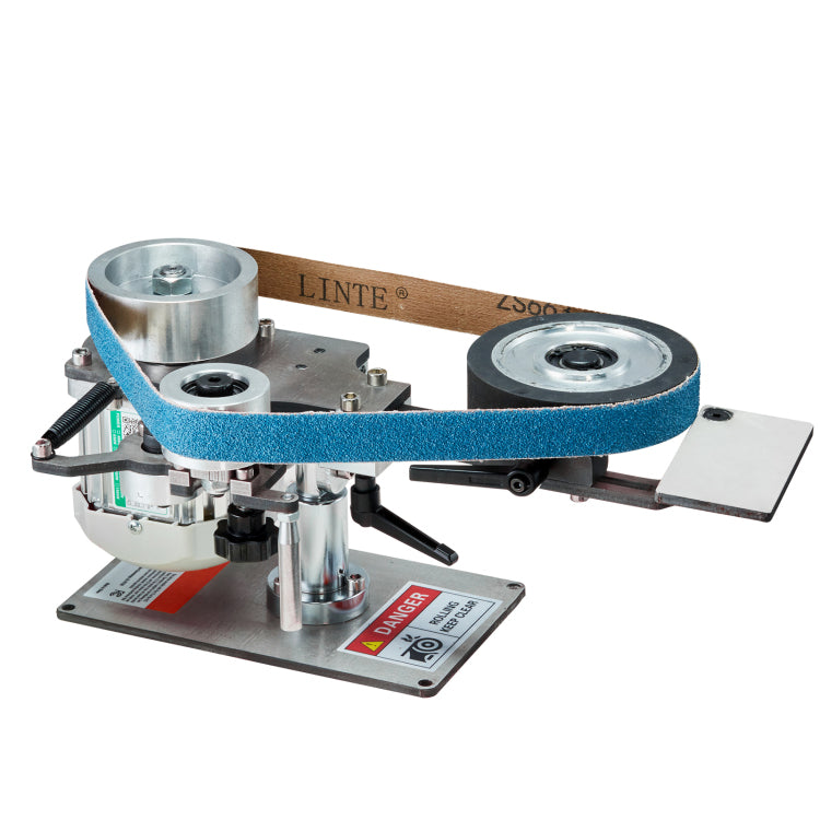 Belt Grinder Sander, 30 X 1 Inch Variable Speed Belt Polisher With Vfd, 550W Polishing Grinding Machine With 2 Grinding Moulds & 3Pcs Sanding Belts For Metalworking, Knife Making