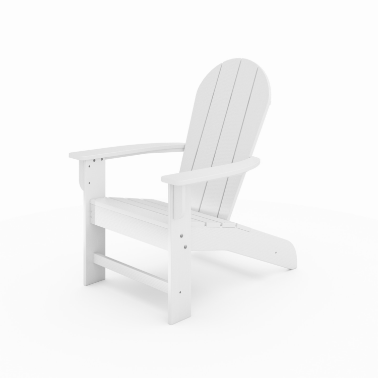 White Adirondack Chair Premium Hdpe Poly Lumber For Pool, Patio, And Garden Elegance