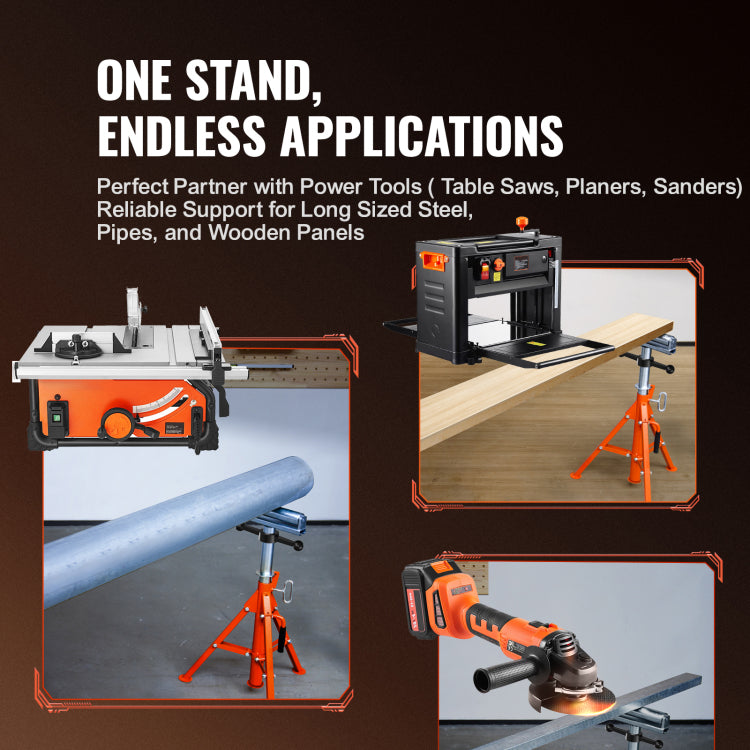 Roller Stand 2500 Lbs Load 27.6" 52" Height Adjustable 45# Steel Foldable