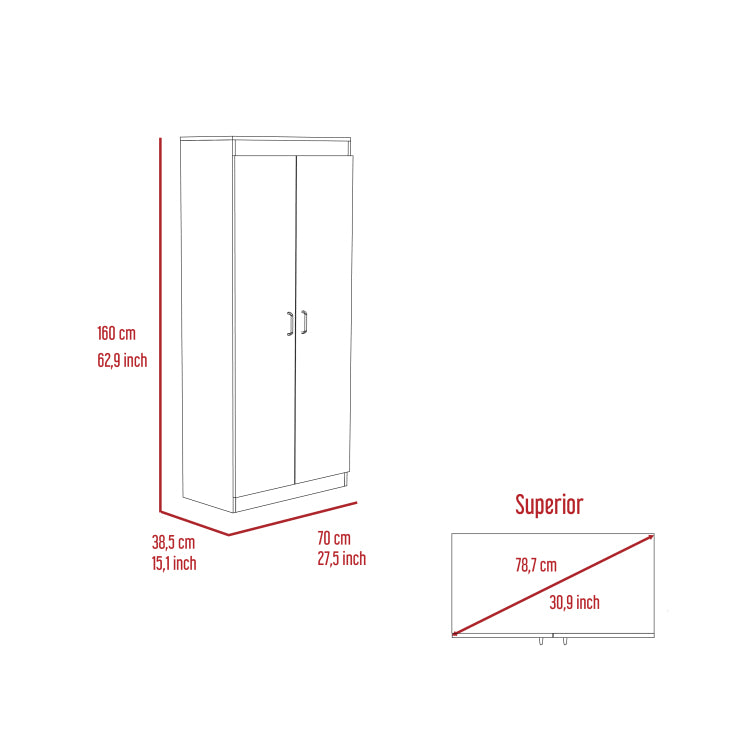 Albany,Double Door Pantry Cabinet, Five Shelves