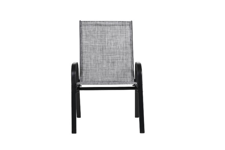 4 Piece Patio Chairs, Outdoor Camping Chairs With Textilene Fabric, Set Of 2 Garden Chairs With Armrest High Backrest For Garden Patio Pool Beach Yard Space Saving Grey