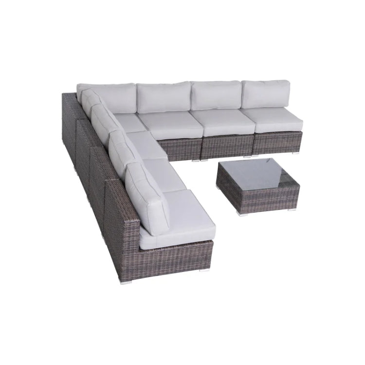 6 Person Wicker Seating Set With Cushions Fully Assembled