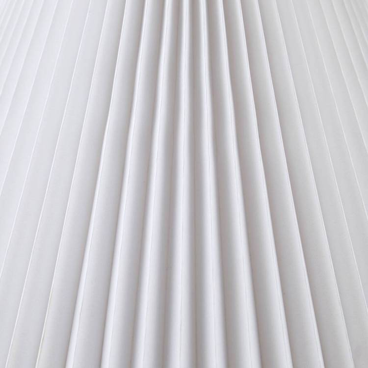 Textured Ceramic Table Lamp With Fluted Fabric Shade White See Below