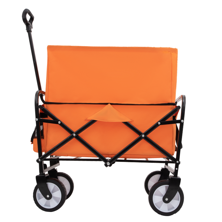 Minimeetall Strap Collapsible Foldable Wagon Cart Beach Wagon Heavy Duty Utility Cart Utility Wagon Grocery Cart For For Camping Shopping Sports Gardeing Fishing Supports 225Lbs Orange