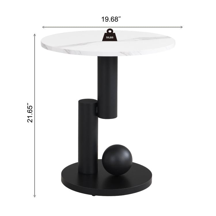 Modern Nesting Coffee Table Set Of 2 End Table For Living Room, Oval And Round Table Set