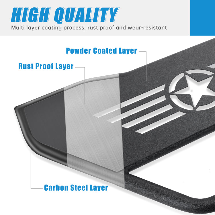 Off Road Steel Tubular Door With Side View Mirror For 2007 2018 Jeep Wrangler Jk 4 Door